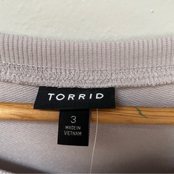 🆕NWT🔖Torrid Grey Lightweight French Terry Eyelet Detail Top - 3X - Picture 6 of 8